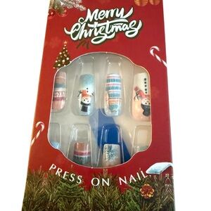 Snowman Winter Press on Nails Medium size